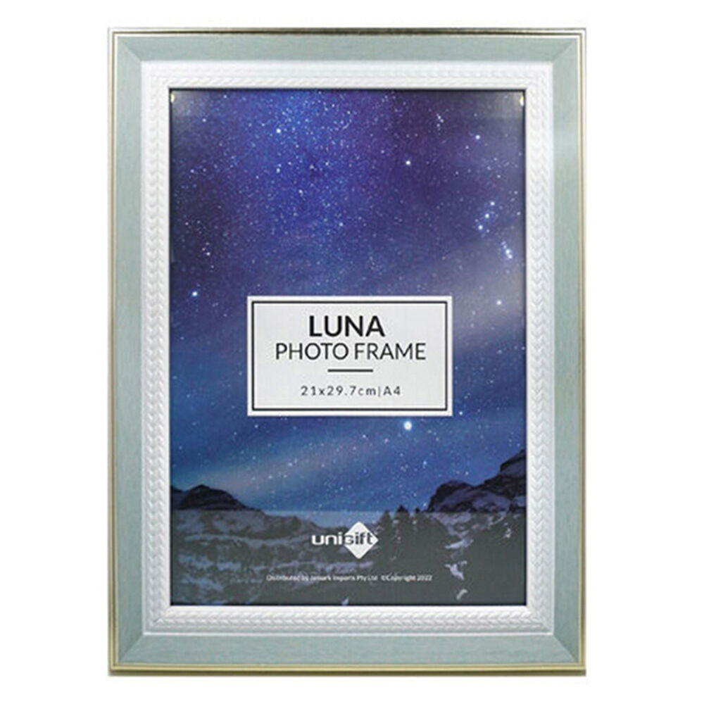 Unigift 21x29.7cm Luna Trim Border Glass Picture Photo Frame A4 — Gold Green
