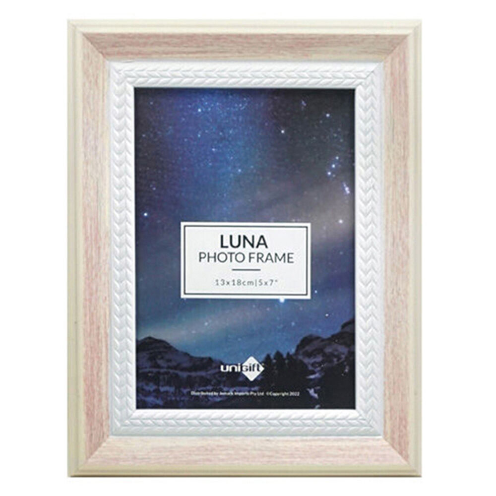 Unigift Luna Cream Trim Border Glass Picture Photo Frame 13x18cm Pink (6 Pack) — image 2