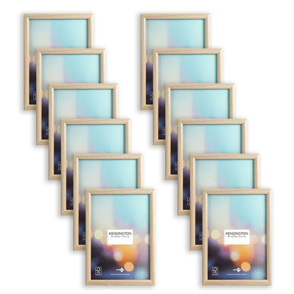 Unigift Kensington Wooden/Glass Picture Photo Frame 10x15cm Assorted (12 Pack)