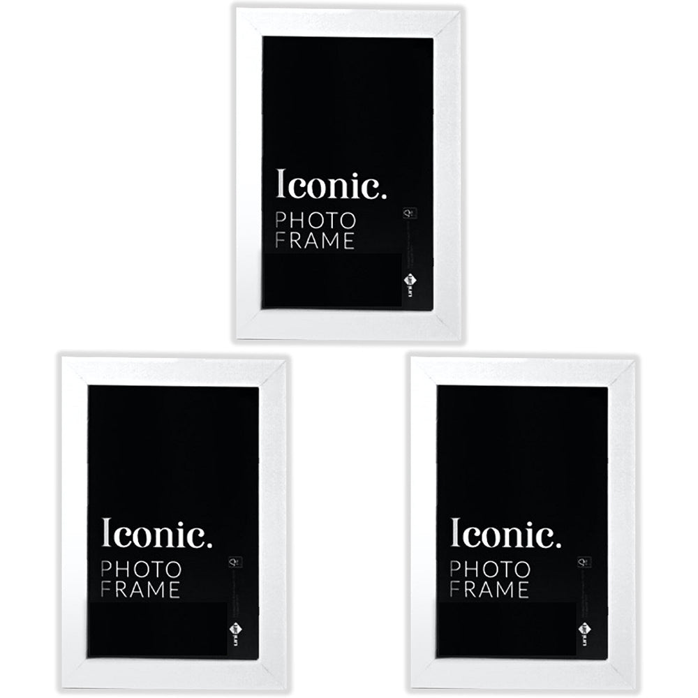 Unigift A1 Iconic MDF Acrylic Photo Frame Picture Holder Home Decor White (3 Pack)