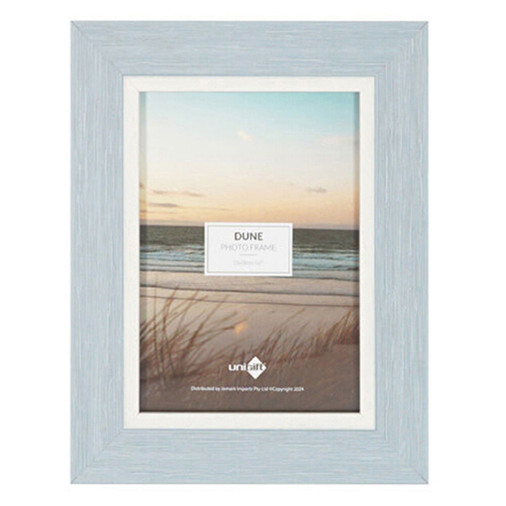 Unigift 13x18cm Blue & White Dune Glass Home Decor Picture Photo Frame