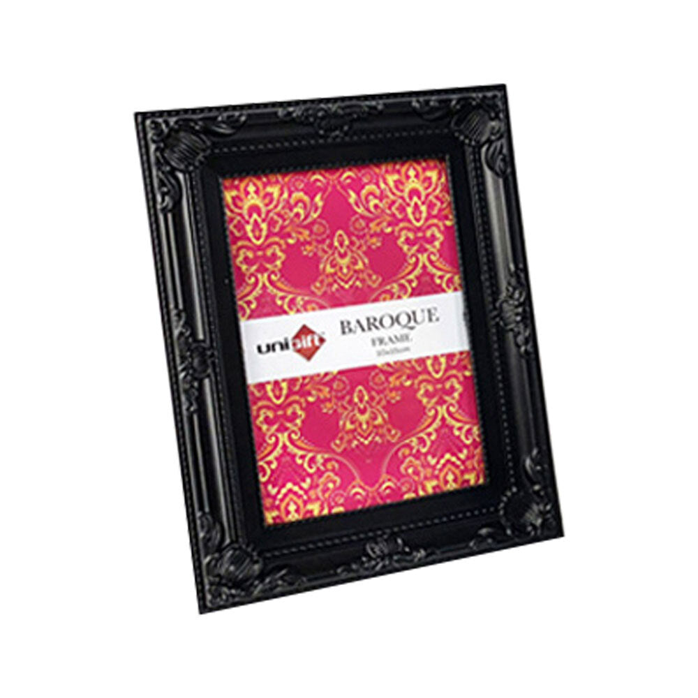 Unigift 10x15cm Baroque Photo Frame Picture Holder Home/Office Decor Black