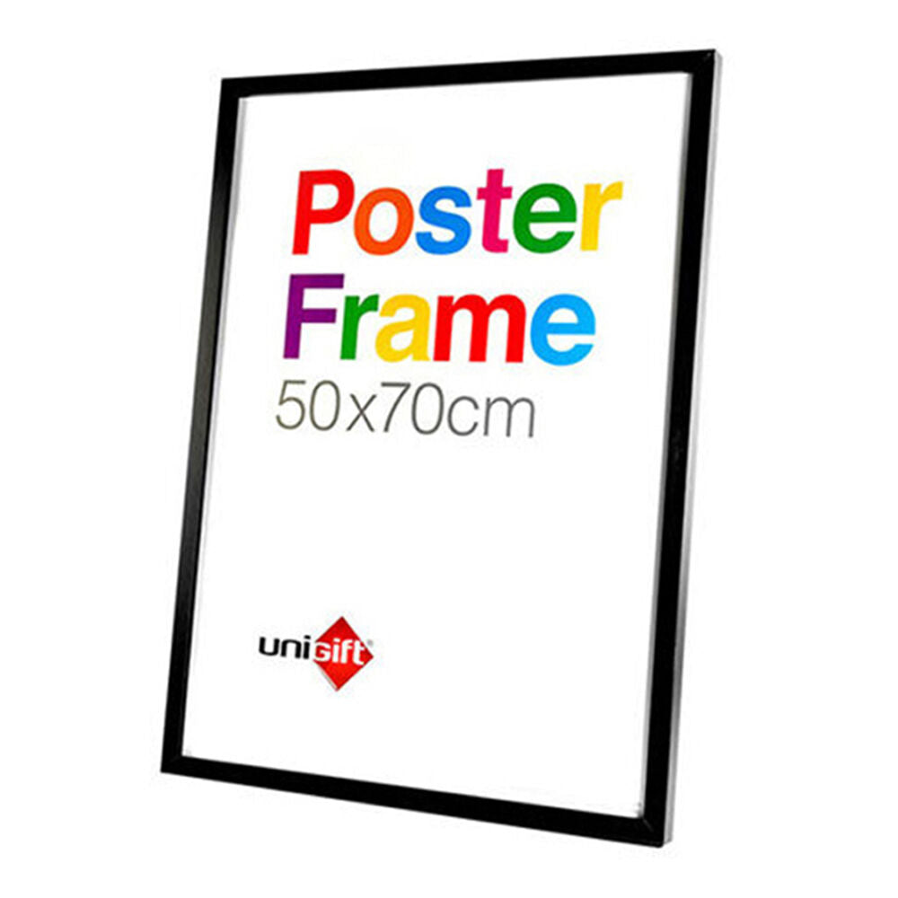 Unigift 50x70cm Wooden/Glass Hanging Poster Picture Photo Frame — Black