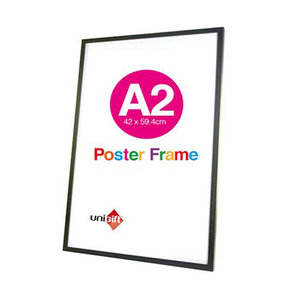 Unigift 42x59.4cm A2 Wooden/Glass Poster Picture Photo Frame — Black