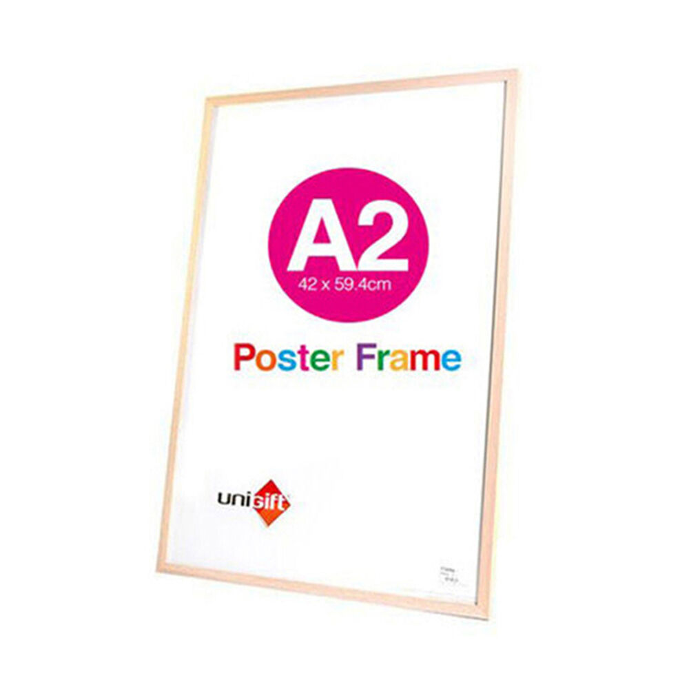 Unigift 42x59.4cm A2 Wooden/Glass Poster Picture Photo Frame — Natural