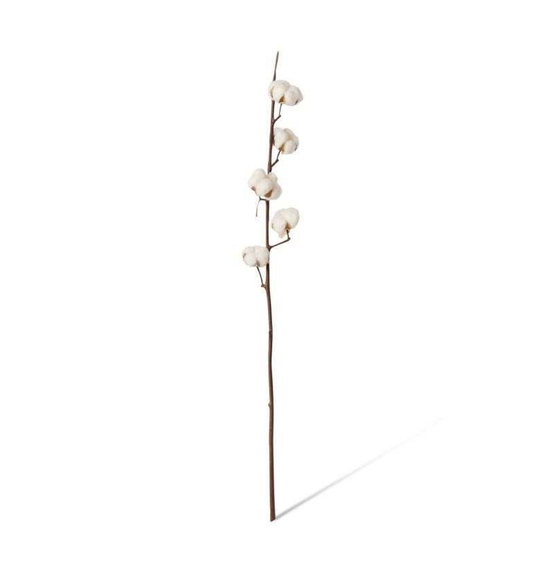 E Style Cotton Stem Plastic Artificial Faux Flower Decor White/Brown — 90cm