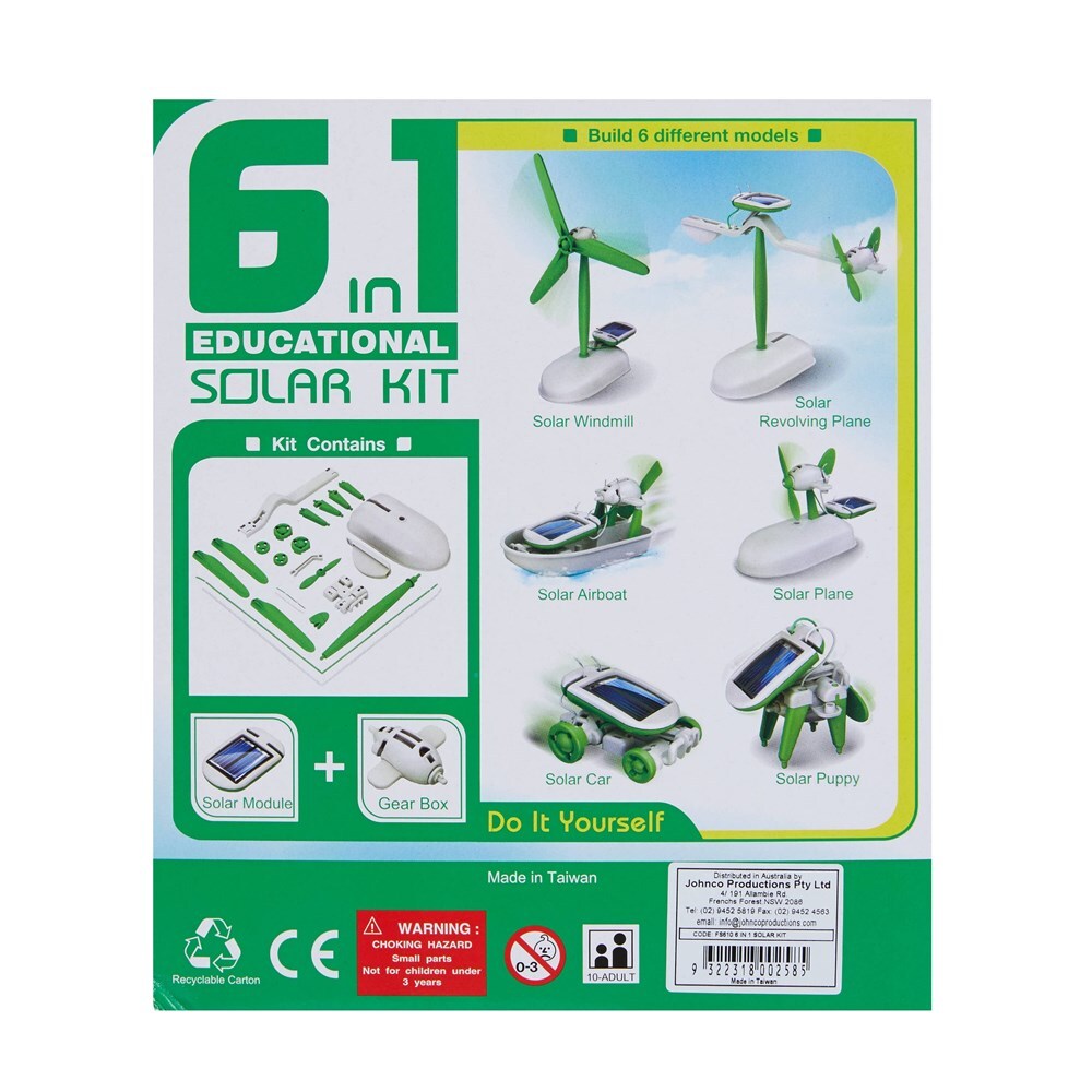 Johnco 6 in 1 Solar Kit Educational Kids/Toddler Learning Fun Activity Toy 10y+ — image 2