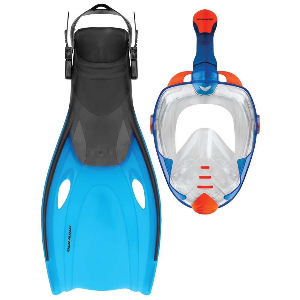 Mirage 4pc Galaxy2 Snorkelling Mask Snorkel Fins Set Small Medium