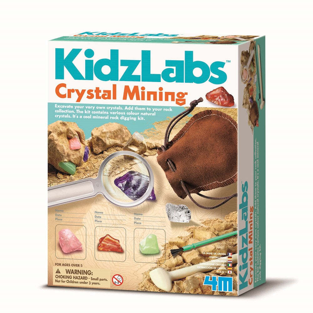 4M Kidz Lab Crystal Mining Natural Rock Digging Kit Kids Learning Fun Toy 5y+
