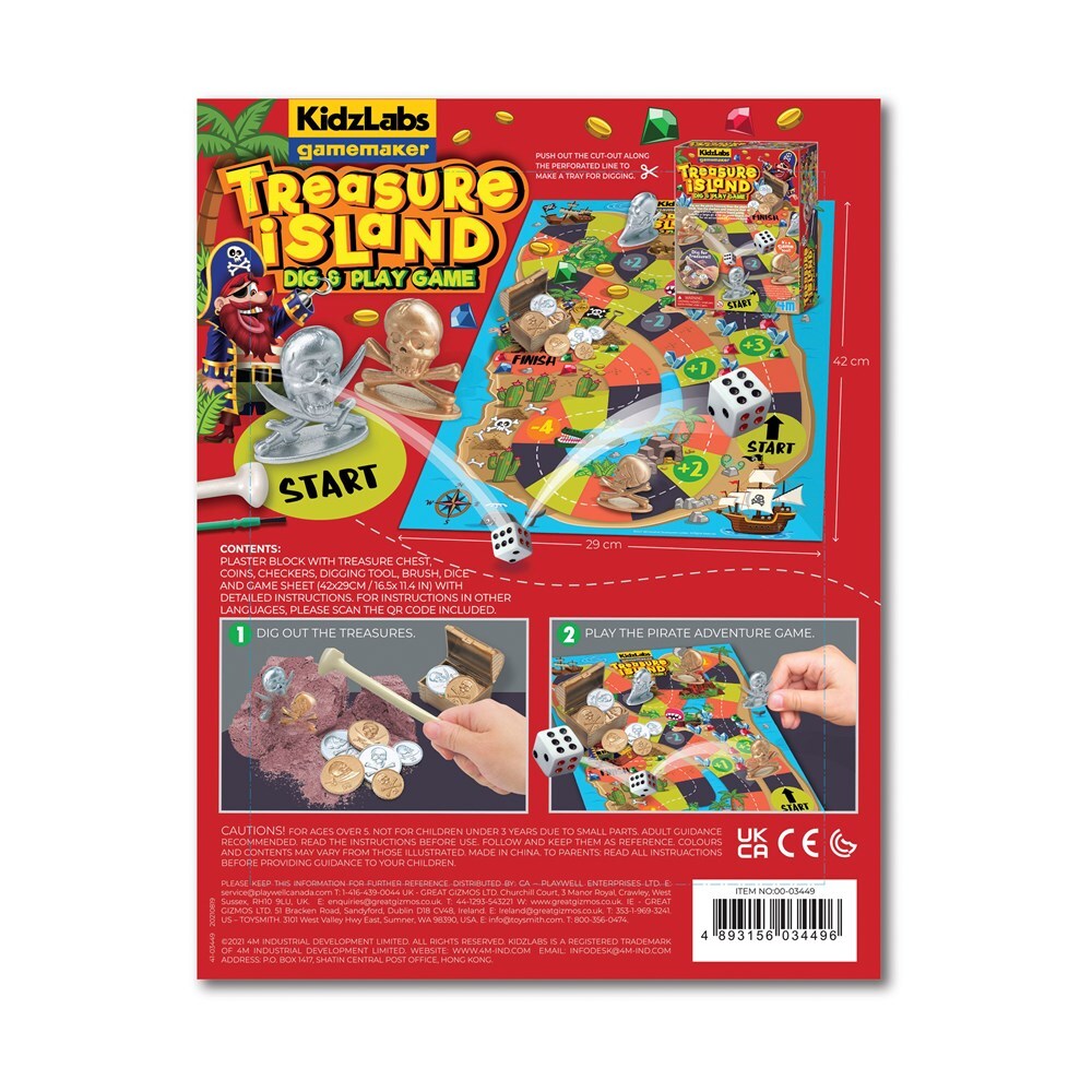 4M Kidzlabs Gamemaker Treasure Island Dig & Play Game Educational Kids Toy 5y+ — image 2