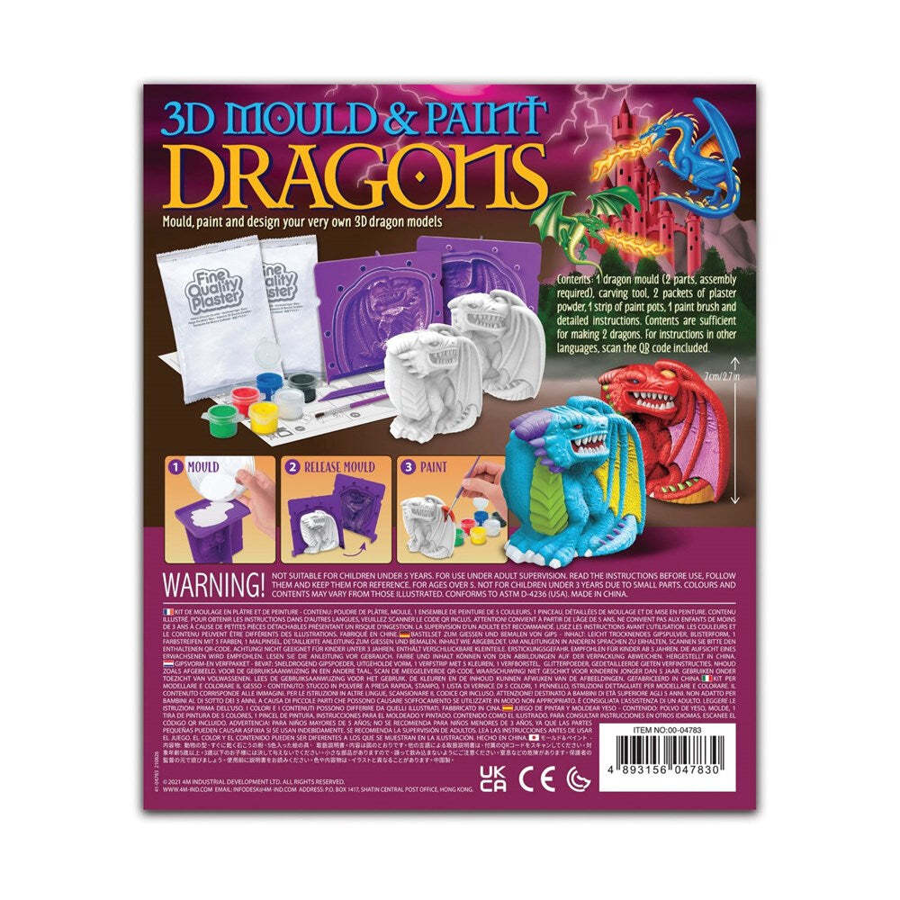 4M 3D Mould & Paint Dragons Creative Art/Craft Kids/Toddler Activity Kit 5y+ — image 2