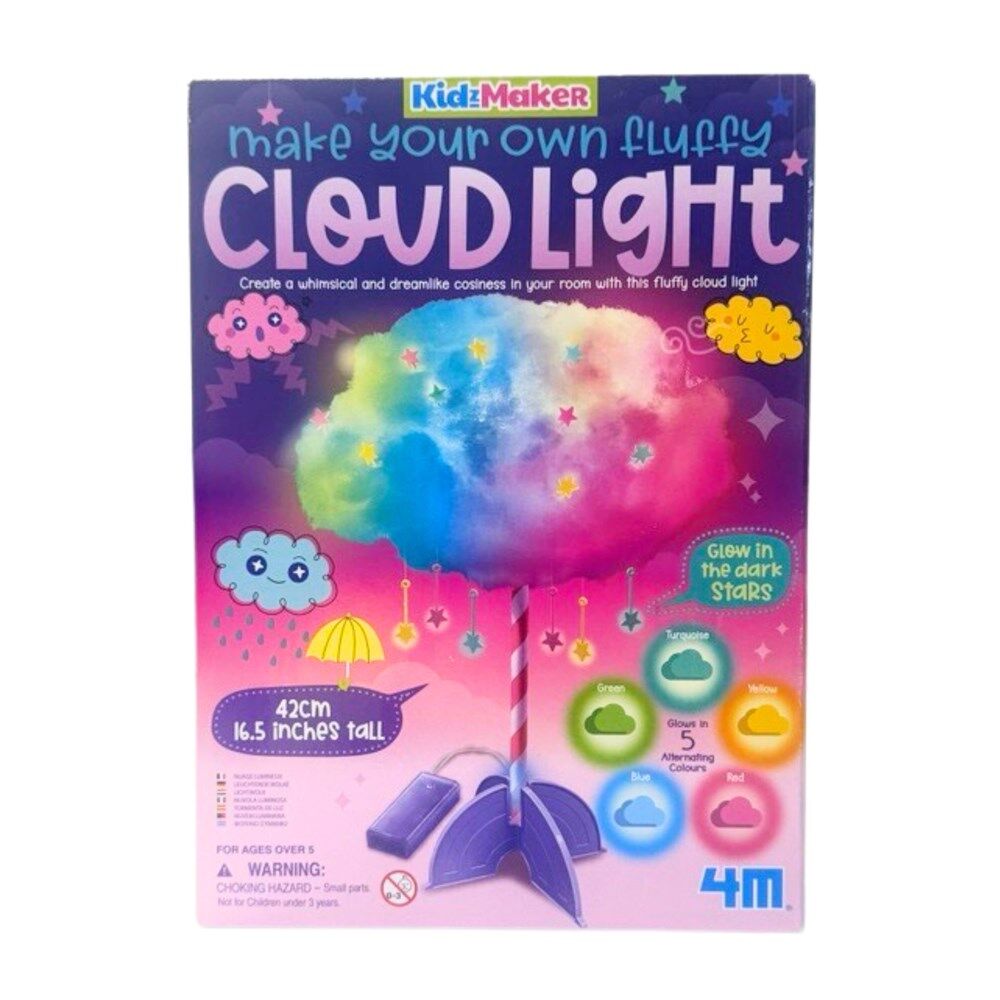 4M KidzMaker Make Your Own Fluffy LED Cloud Light DIY Craft Kit 42cm Kids 5y+