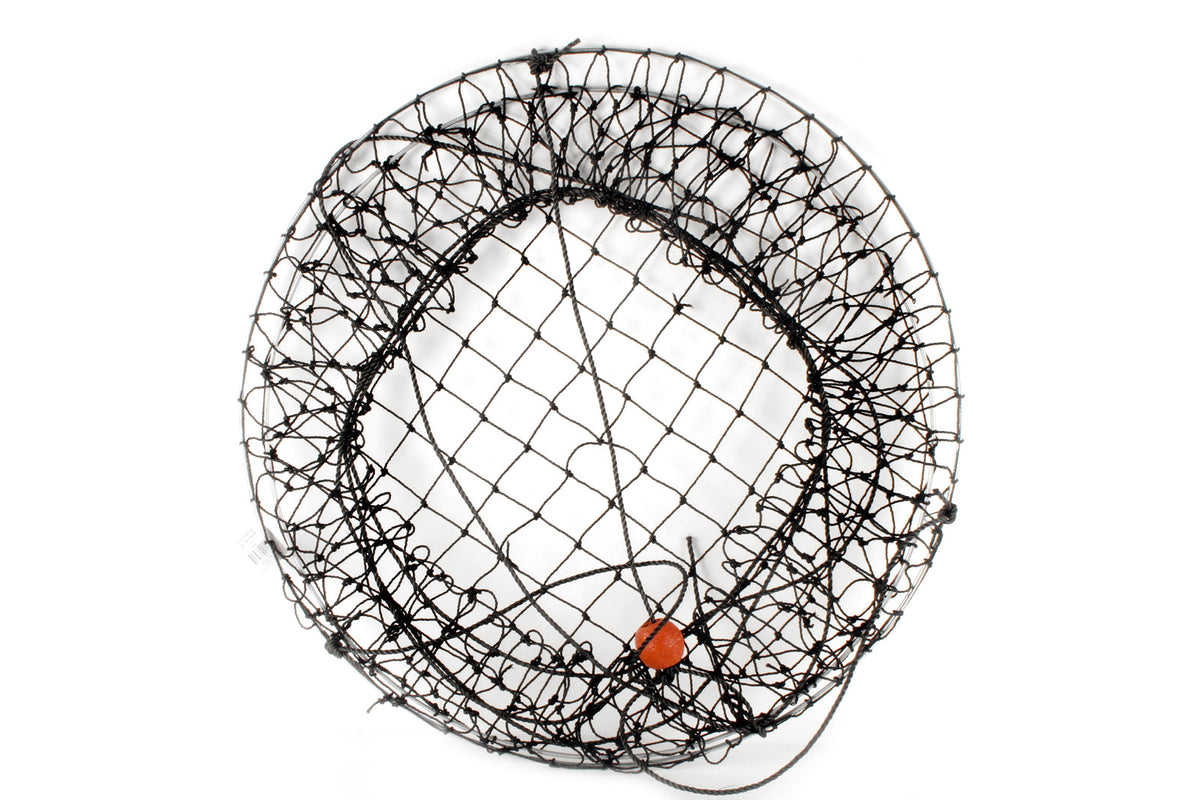 Fishteck XL 75cm Crab Net Basket w/ Mesh Base Fishing Container Storage Black — image 2