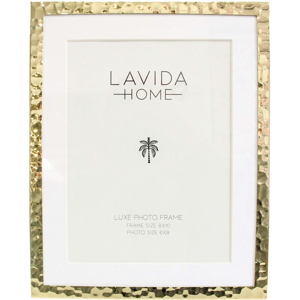 LVD 20.5x1.5x25.5cm Gold Iron/Glass Dimple Picture/Photo Frame 8x10