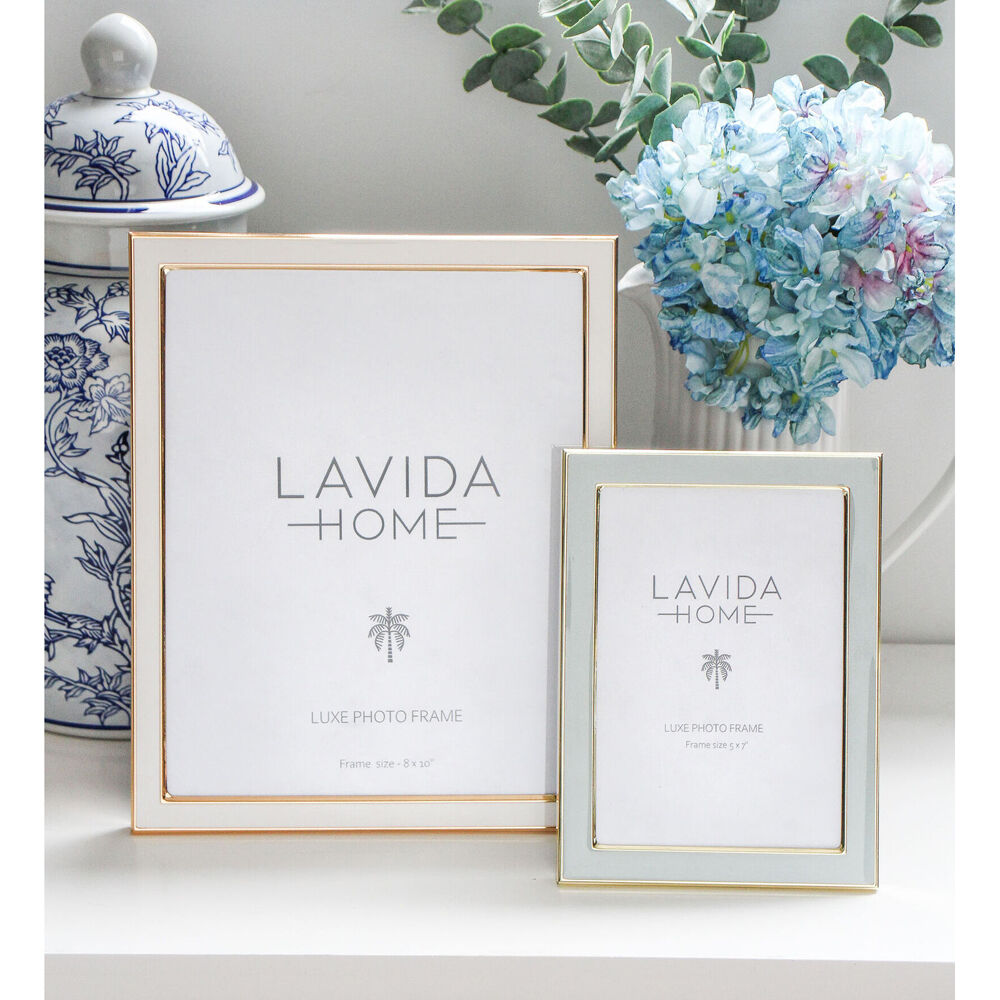 LVD 24.5x1.5x29.5cm White/Rose Gold Iron/Glass Picture/Photo Frame 8x10 — image 2