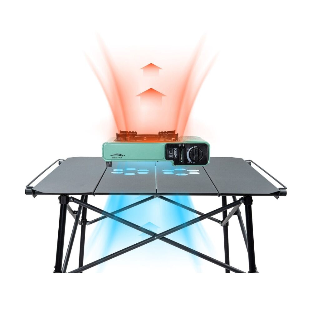 Quest Outdoors 70cm Vapour Square Slat Camping Folding Table Heat Resistant — image 2