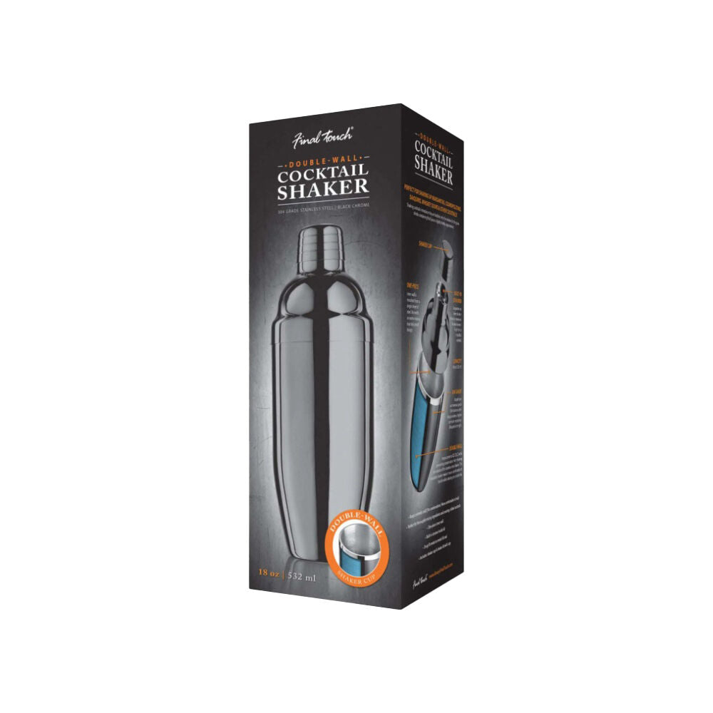 Final Touch Insulated Double Wall Cocktail Shaker Stainless Steel Finish 414ml — image 2