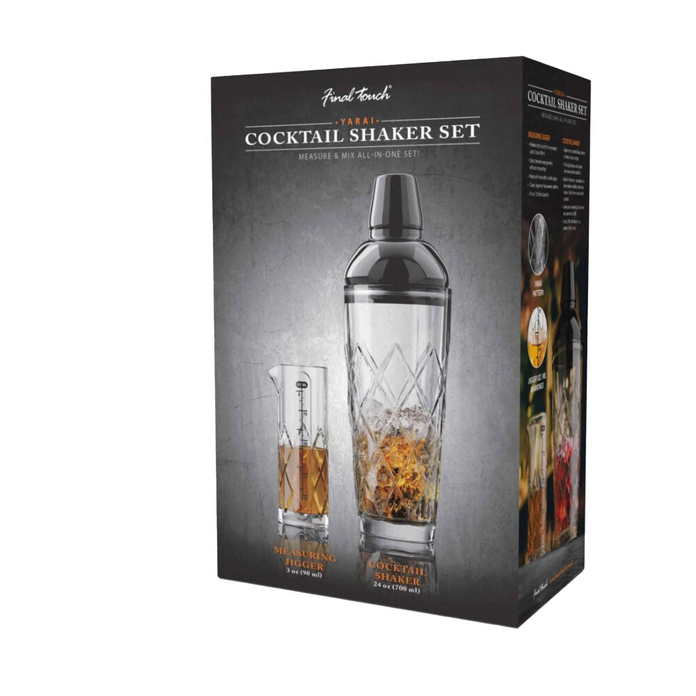 Final Touch 2pc Yarai Cocktail Glass Shaker And Jigger Set 700ml 100ml — image 4
