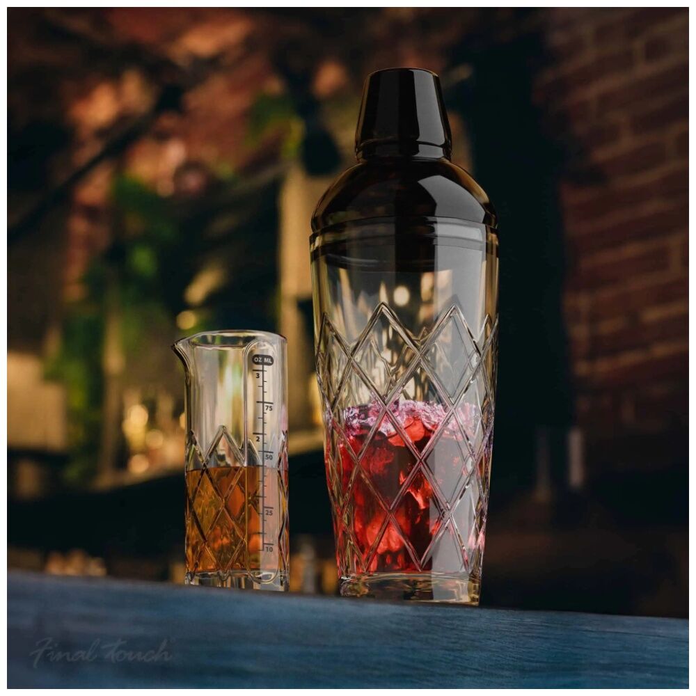 Final Touch 2pc Yarai Cocktail Glass Shaker And Jigger Set 700ml 100ml — image 5