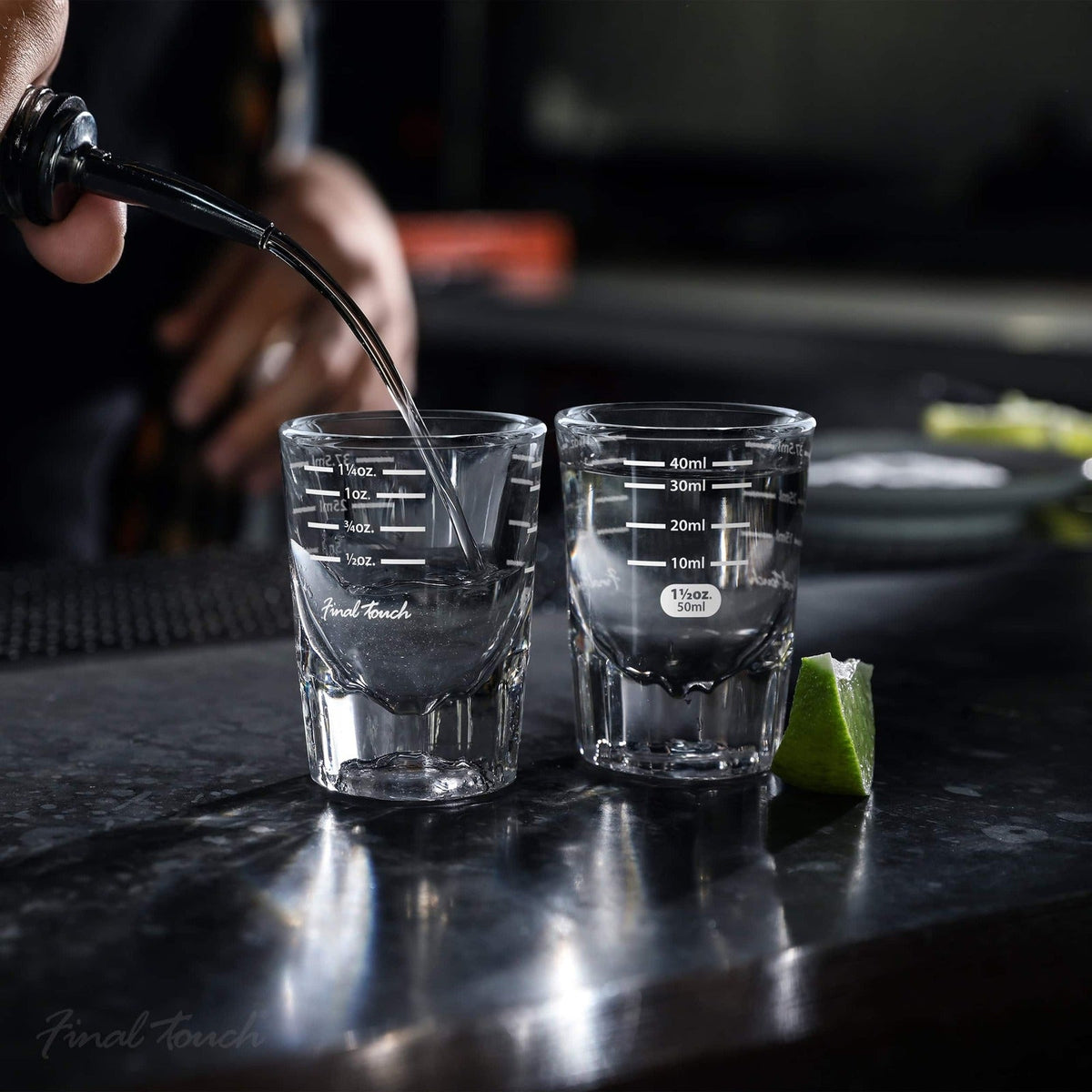Final Touch Measuring Shot Glass Home Kitchen Barware 2 Oz./60ml Count (2 Pack) — image 6