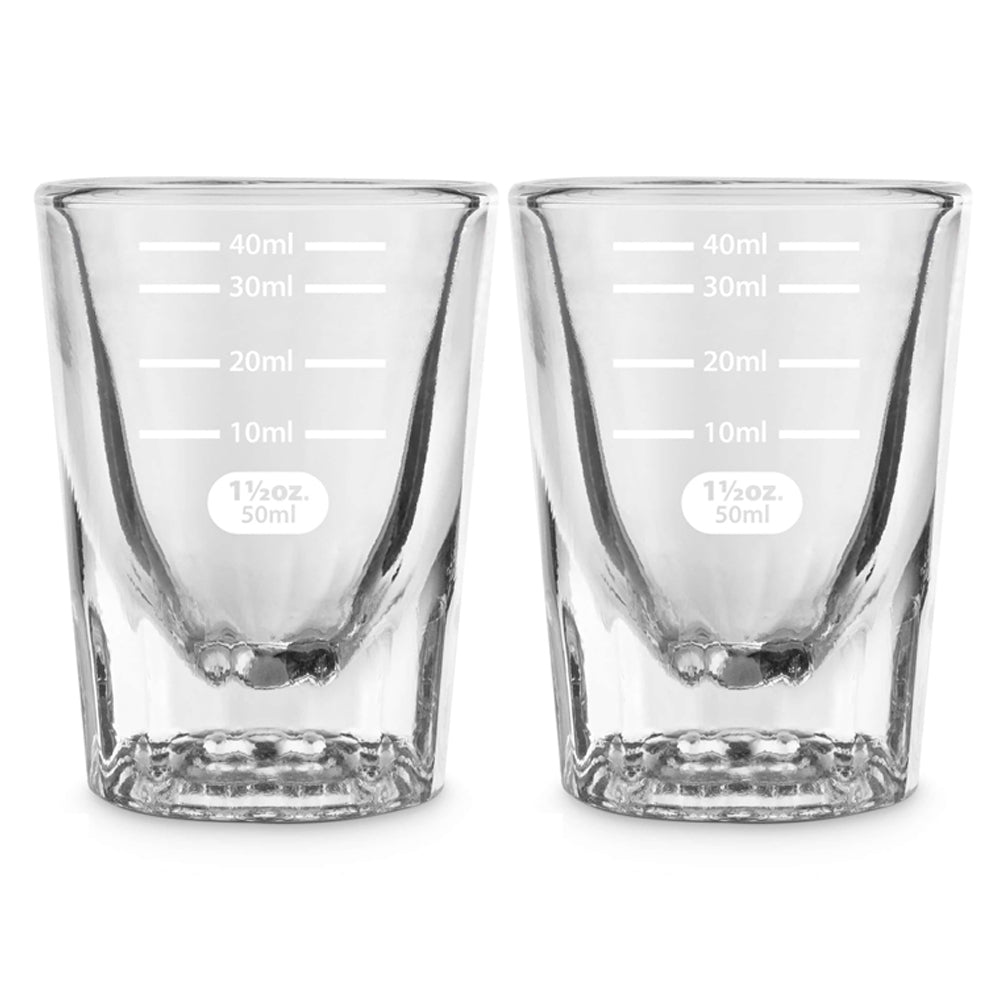 Final Touch Measuring Shot Glass Home Kitchen Barware 2 Oz./60ml Count (2 Pack)
