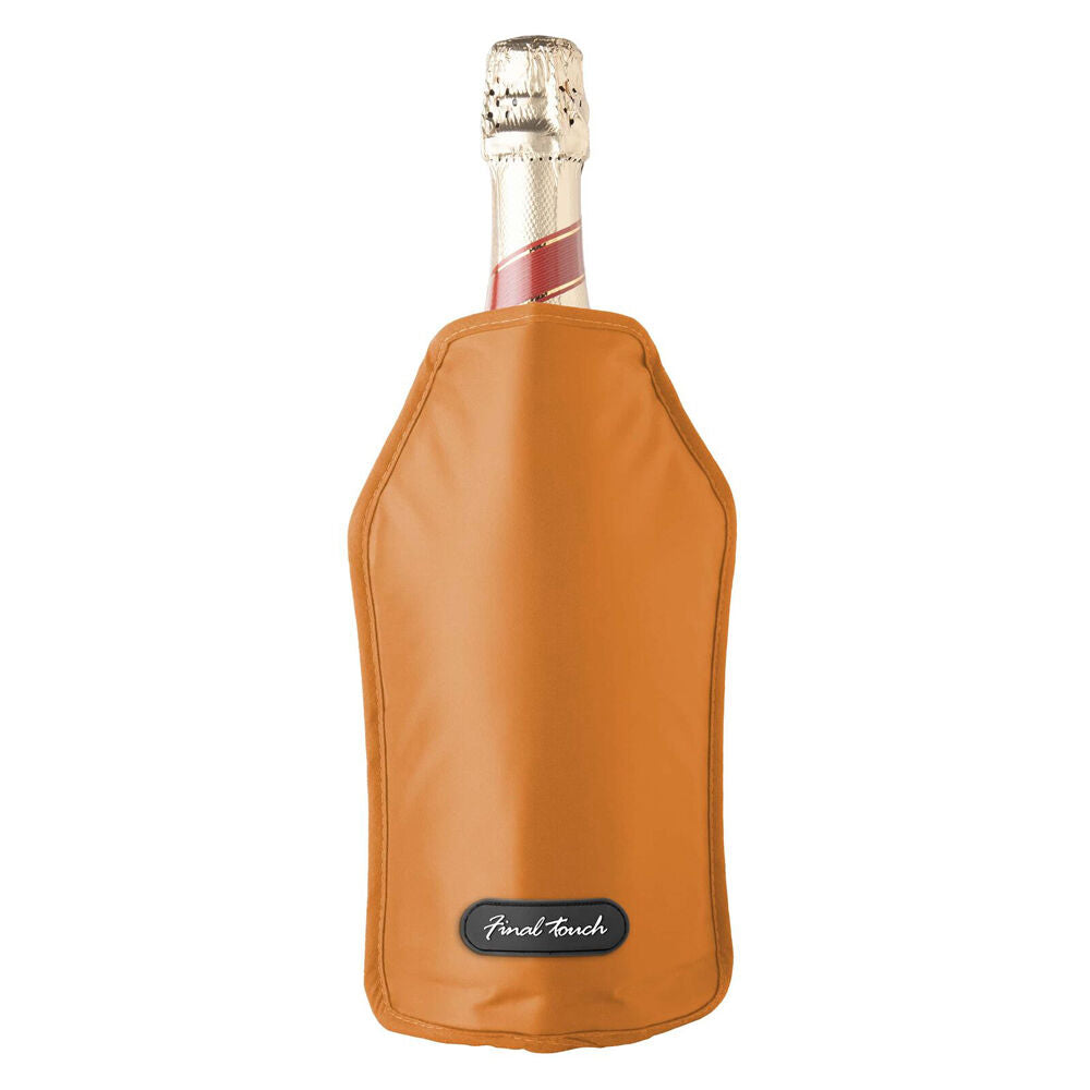 Final Touch Nylon Leak-proof Wine/Liquor Bottle Chiller/Cooling Sleeve — Orange