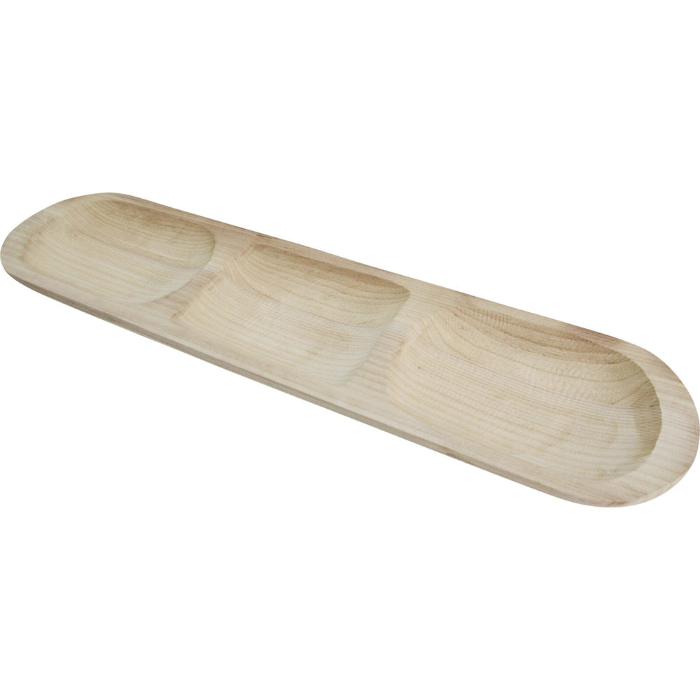 LVD Wooden 3-Slot Display Whisper Food Serving Tray/Platter 89x22cm Natural — image 2