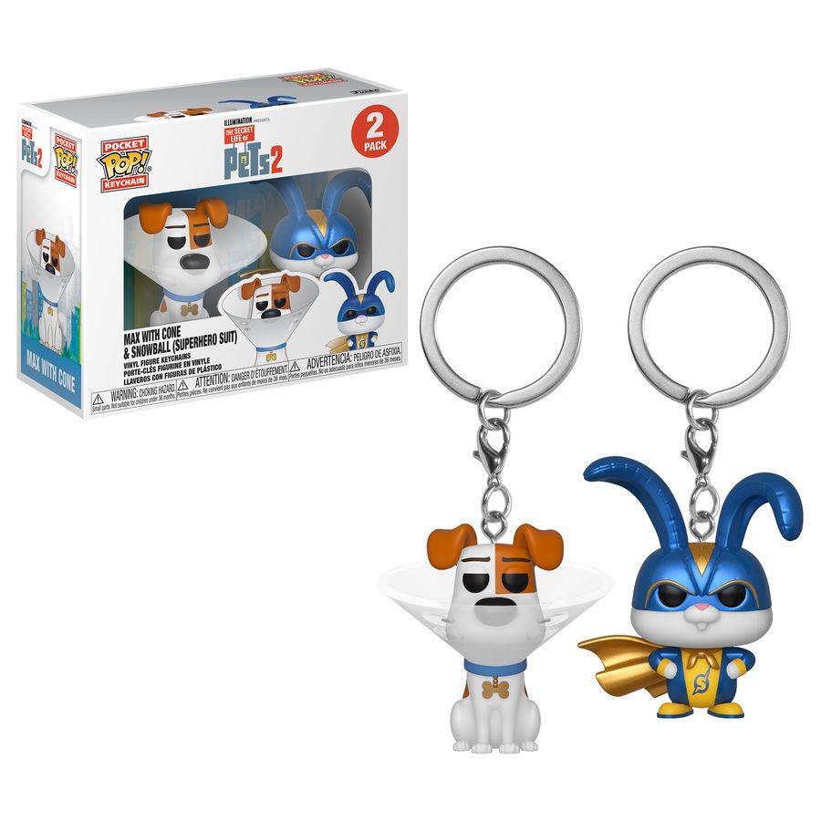Pop! Funko Max & Snowball Keychain Collectable Fun Accessory Toy 3y+ (2 Pack) — image 2