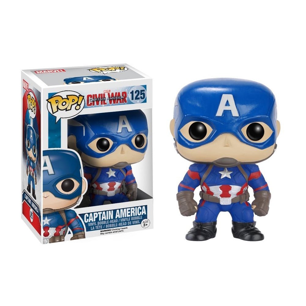 Pop! Funko 10cm Captain America 3 #125 Collectables Kids Toy Vinyl Figurine 3y+