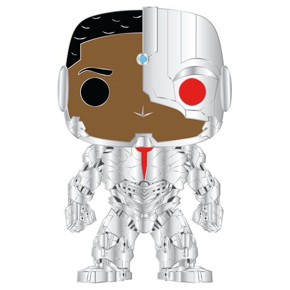 Pop! Justice League #08 Cyborg 10cm Pop! Enamel Pin/Badge w/ Stand Collectible 12y+