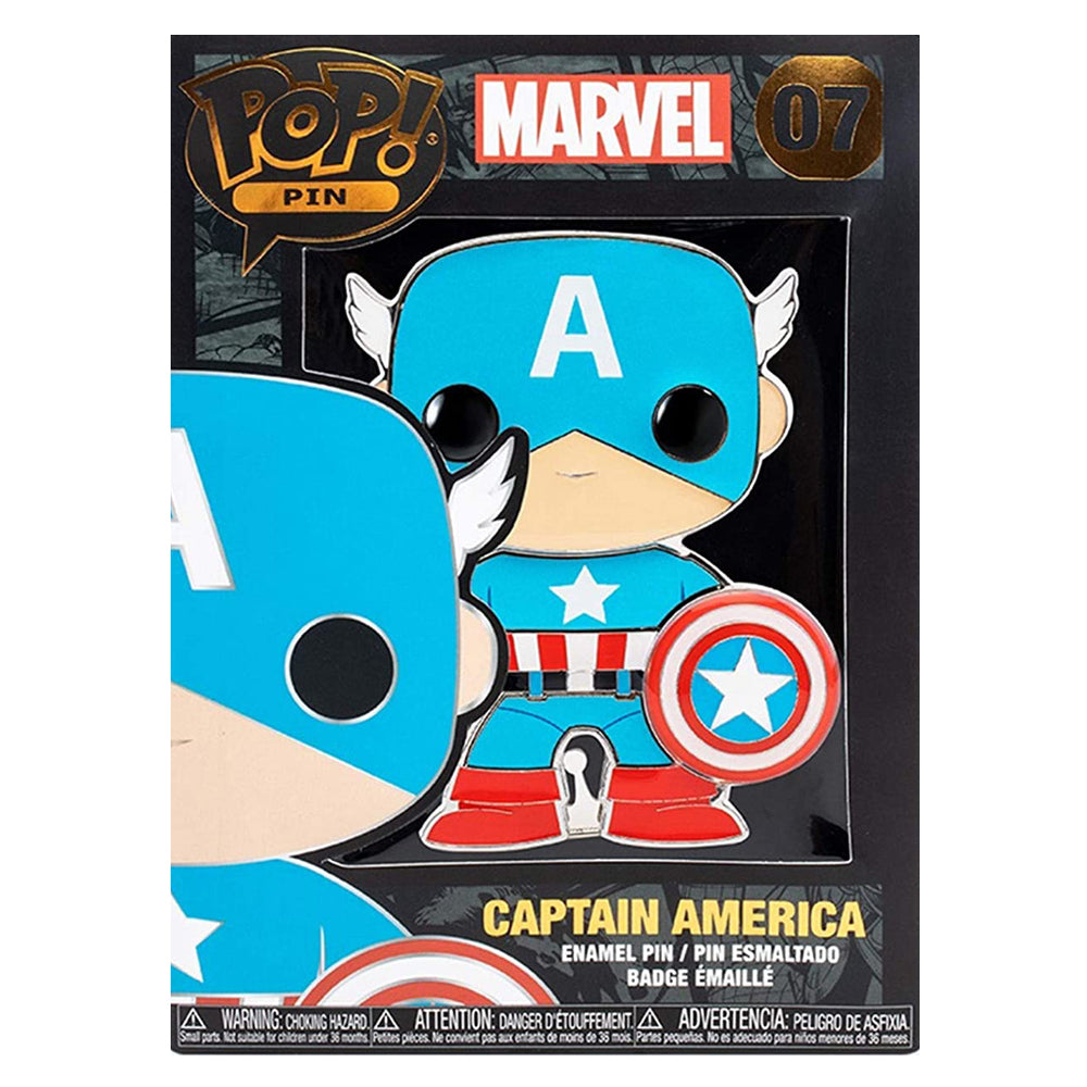 Pop! Marvel #07 Captain America 10cm Pop! Enamel Pin/Badge w/Stand Collectible 12y+ — image 2