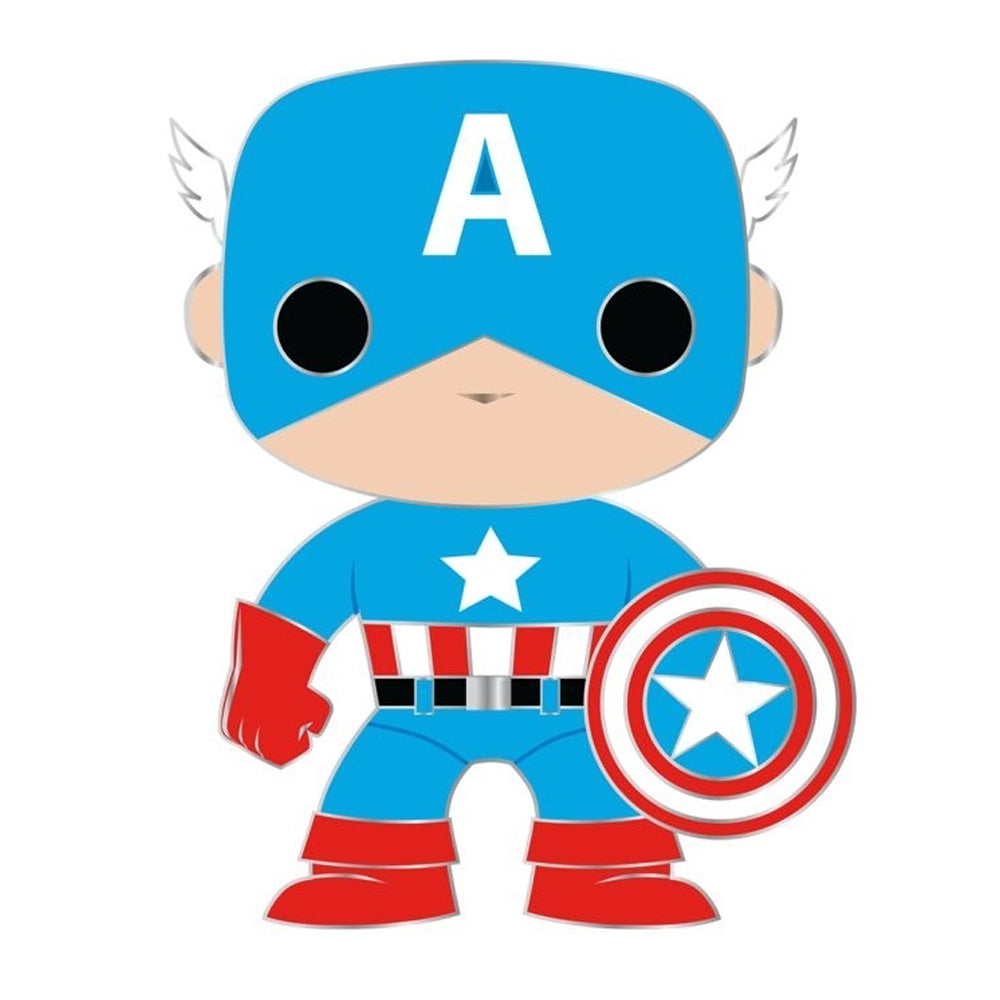 Pop! Marvel #07 Captain America 10cm Pop! Enamel Pin/Badge w/Stand Collectible 12y+