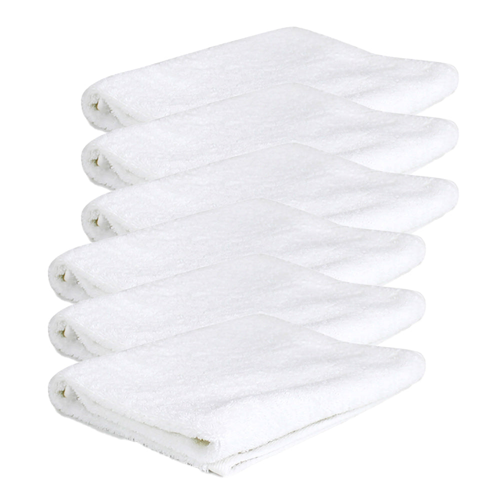 Jason Commercial Premium Cotton Astor Face Washer 33x33cm White 600GSM (6 Pack)