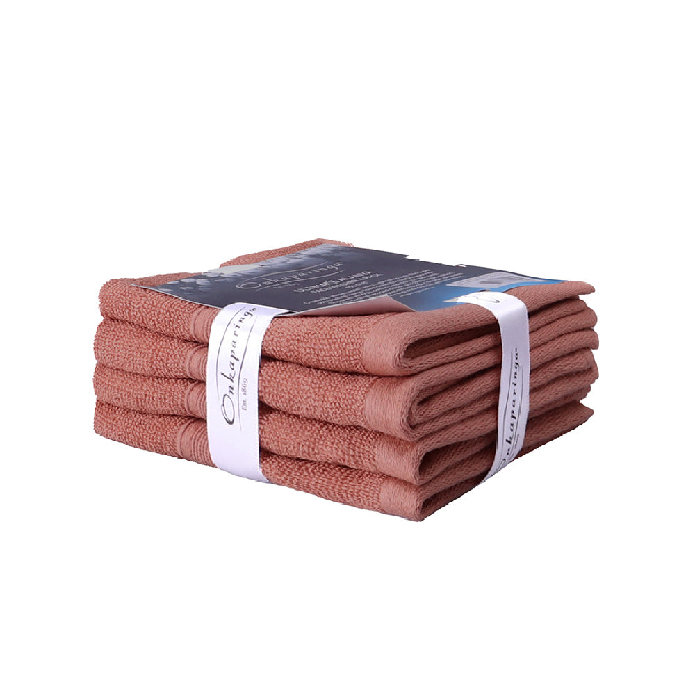 Onkaparinga Ultimate Alanya Cotton Face Washer/Towel 550Gsm Highly Breathable Clay (4 Pack) — image 2