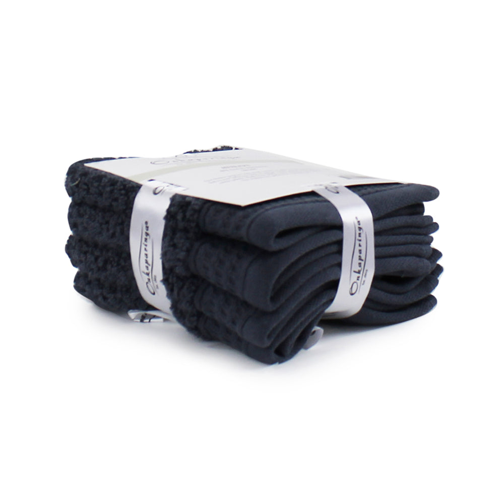 Onkaparinga 30x30cm Cotton Avalon Bathroom Face Washers 550GSM Midnight (4 Pieces) — image 2