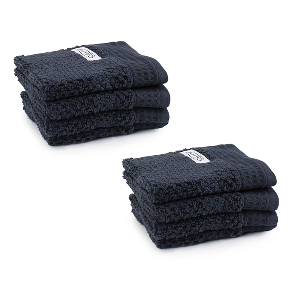 Onkaparinga 30x30cm Cotton Avalon Bathroom Face Washers 550GSM Midnight (8 Pieces)