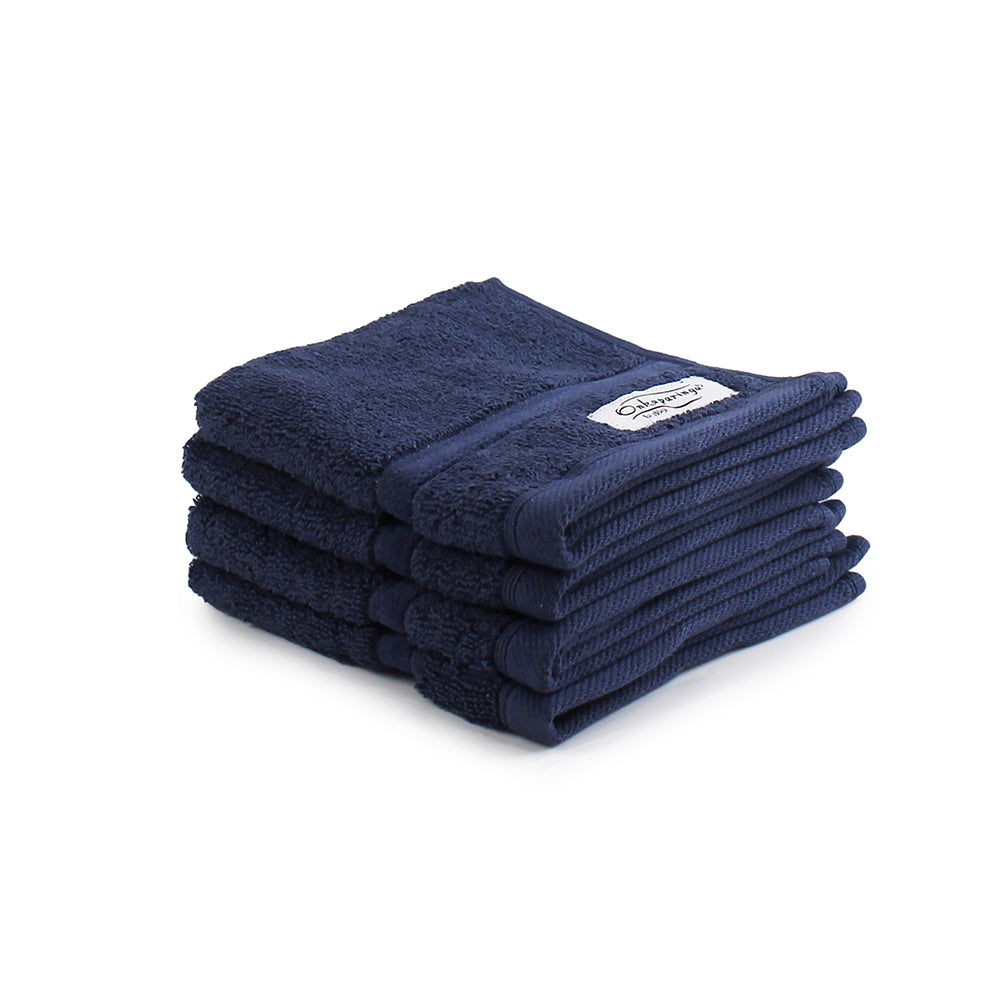Onkaparinga 30x30cm Cotton Flinders Bathroom Face Washers 600GSM (4 Pieces) — Denim