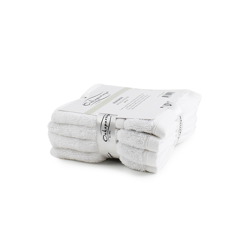 Onkaparinga 30x30cm Cotton Flinders Bathroom Face Washers Set 600GSM White (4 Pieces) — image 2