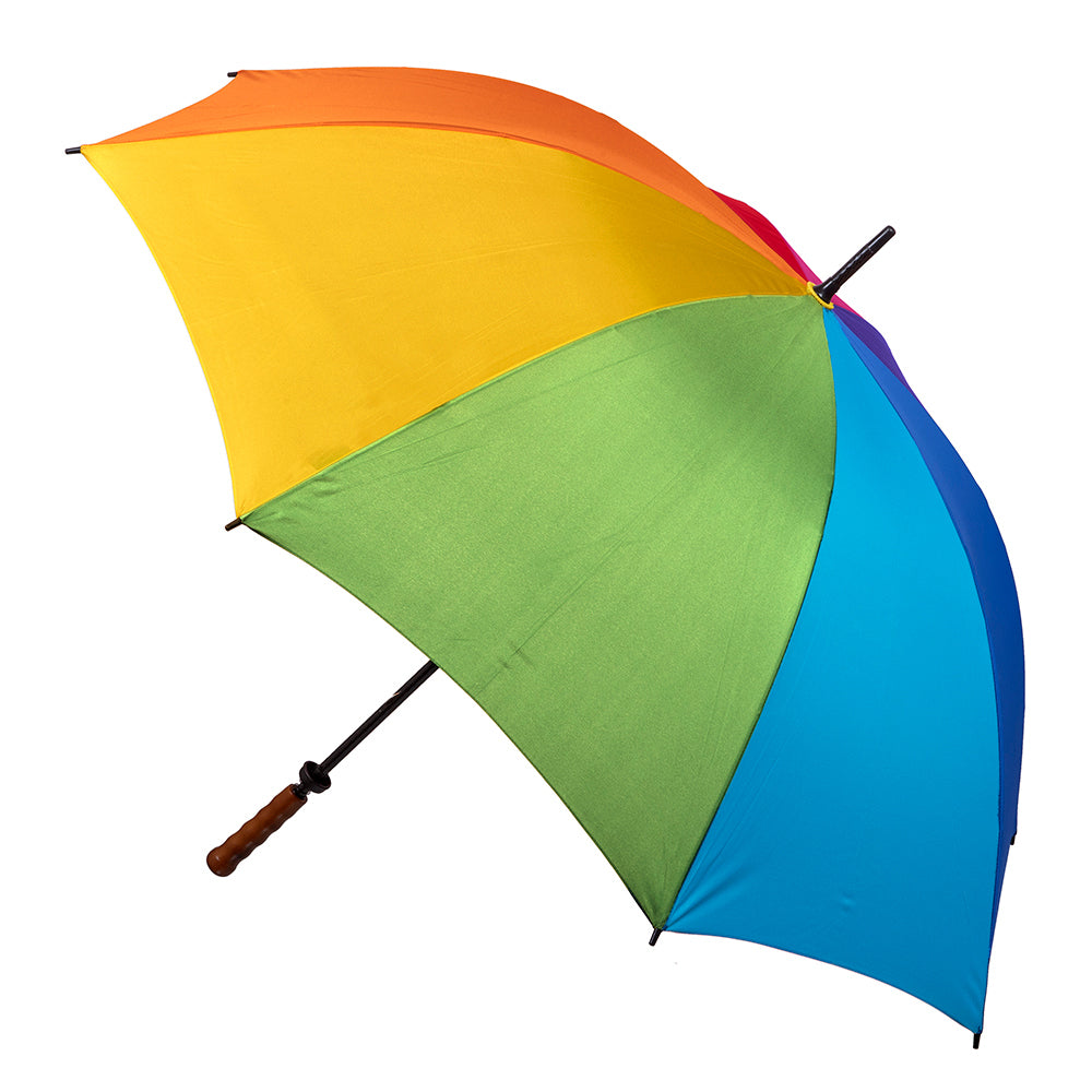 Clifton 129cm Windproof Traditional Golf Umbrella UPF50+ UV Pride Range Rainbow — image 2