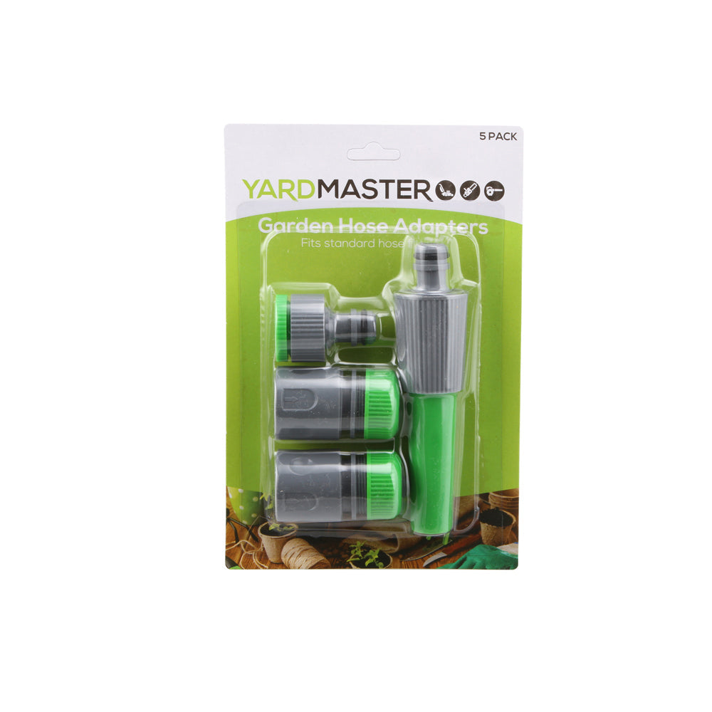 Yard Master Plastic Garden Water Hose Adapters Outdoor Camping Gear Green (4 Pieces)