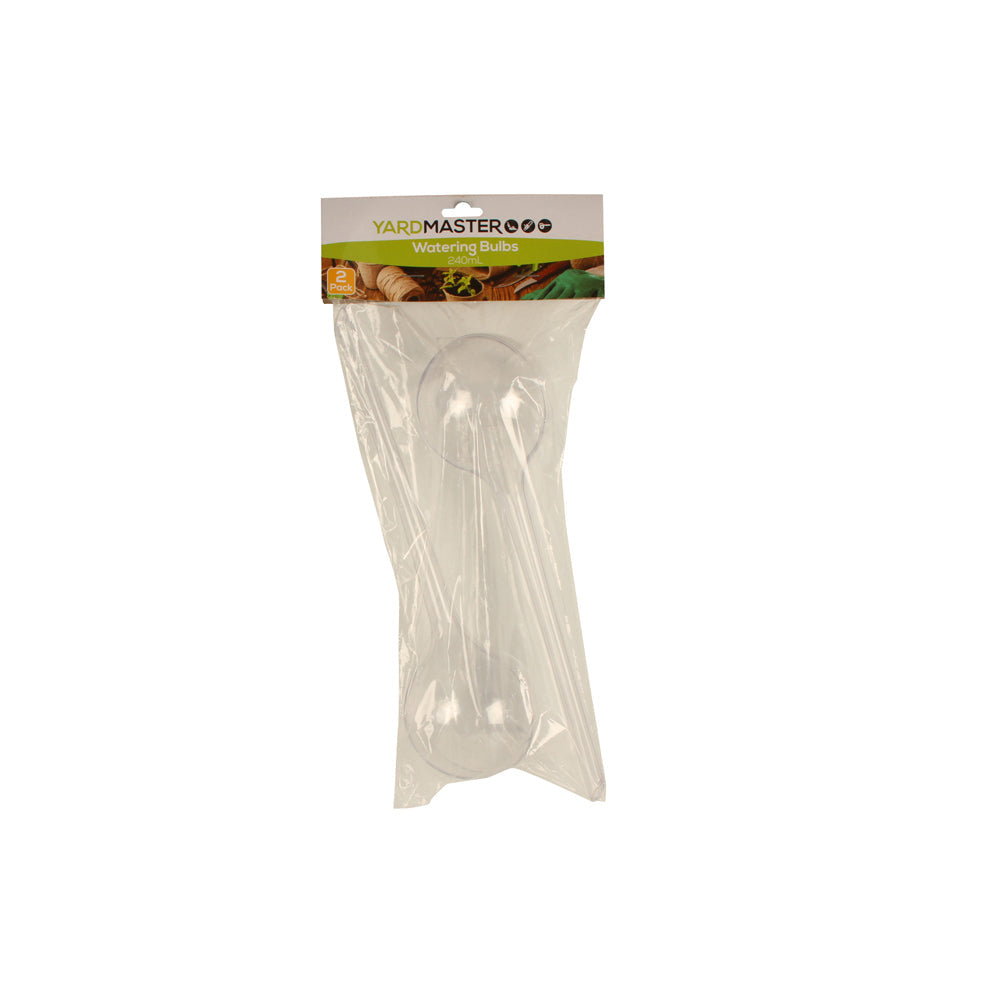 Yard Master Plastic Self Watering Bulbs Indoor/Outdoor Garden 25x6cm Clear (2 Pieces)