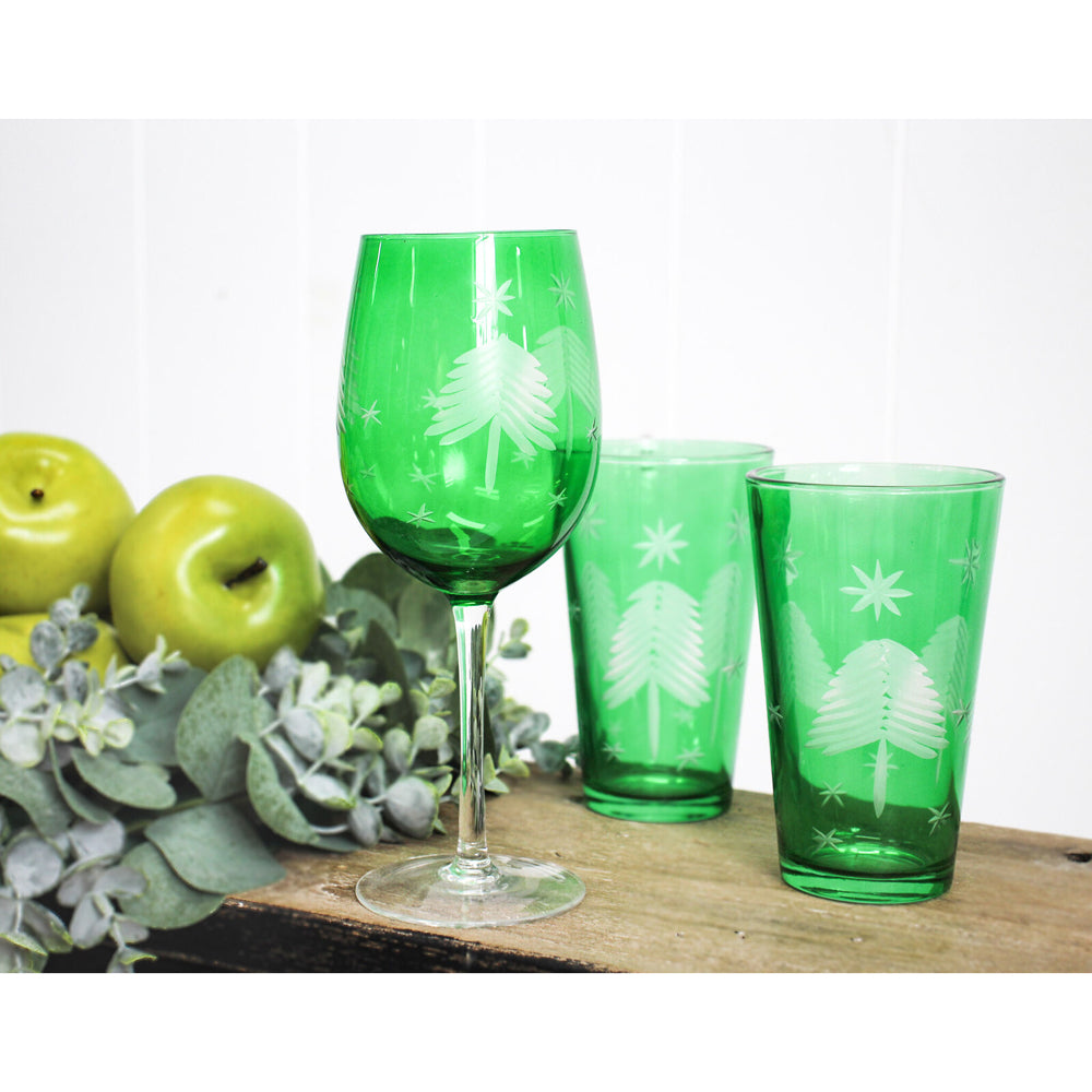 LVD Glass Tall Tumbler Emerald Home/Barware Christmas Decor 9x15cm Green — image 2