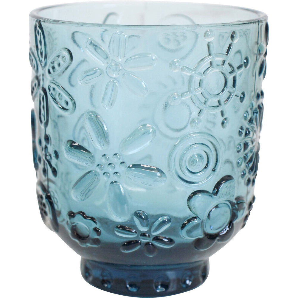 LVD Garden 10cm Glass Tumbler Drink Cocktail Cup Glassware Smoke Blue