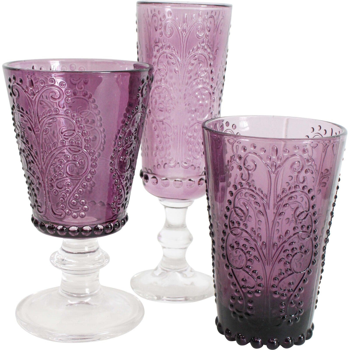 LVD Stemmed 19cm Glass Champagne Flute Cup Glassware Serving Drinkware Lavender — image 3
