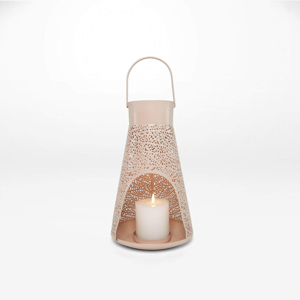 Rayell Lantern Metal Outdoor Candle Holder Medina Dusty Pink Medium 17x28x17cm — image 3