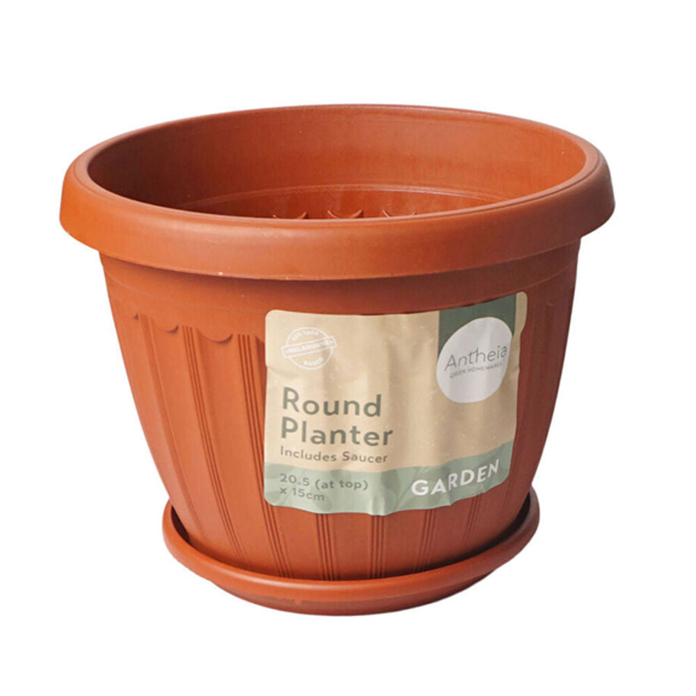 Antheia Round Outdoor Garden Planter Pot w/ Saucer 20.5x15cm Assorted (12 Pack) — image 2
