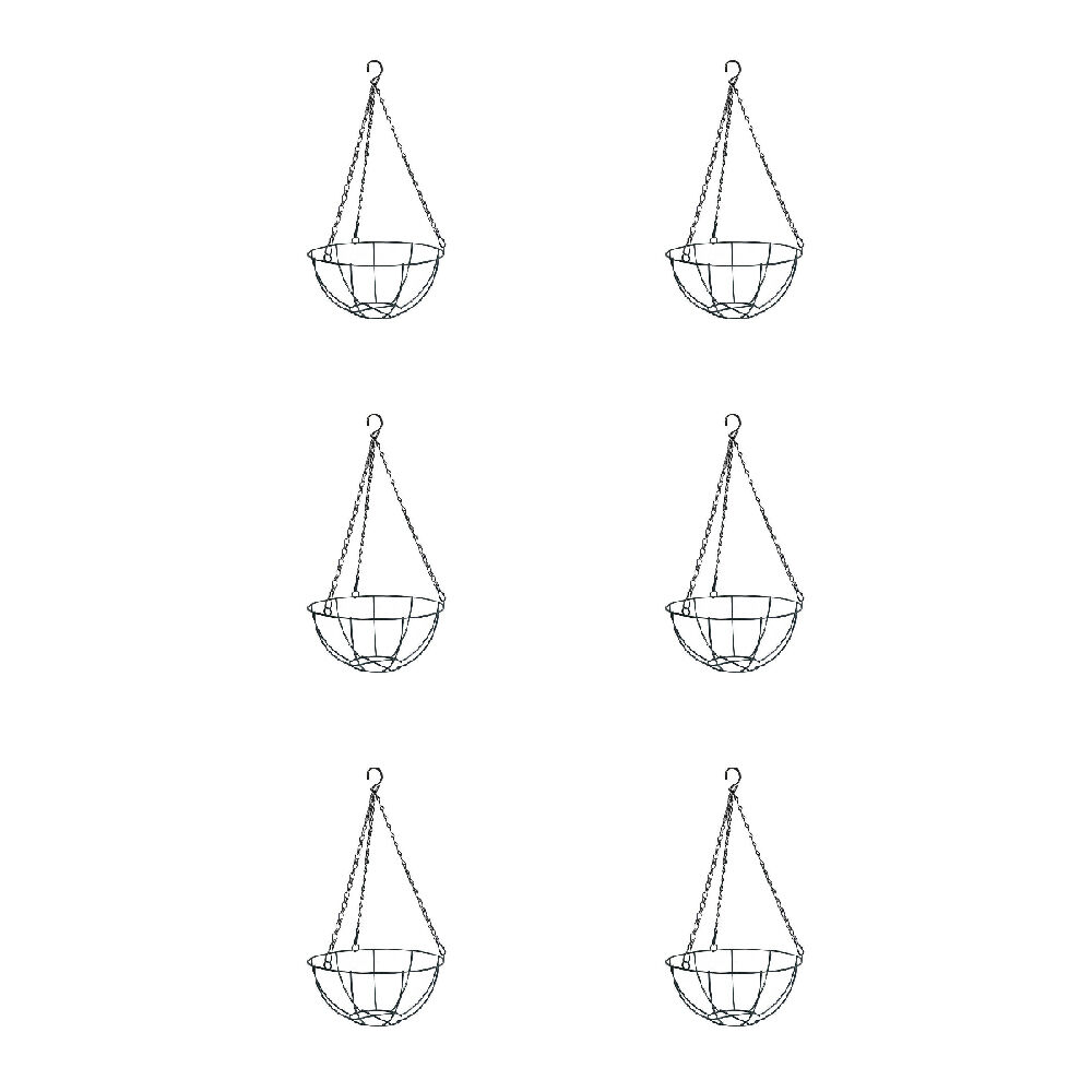 Antheia Green Homewares 25cm Wire Hanging Plant Basket Garden Decor Assorted (6 Pack)