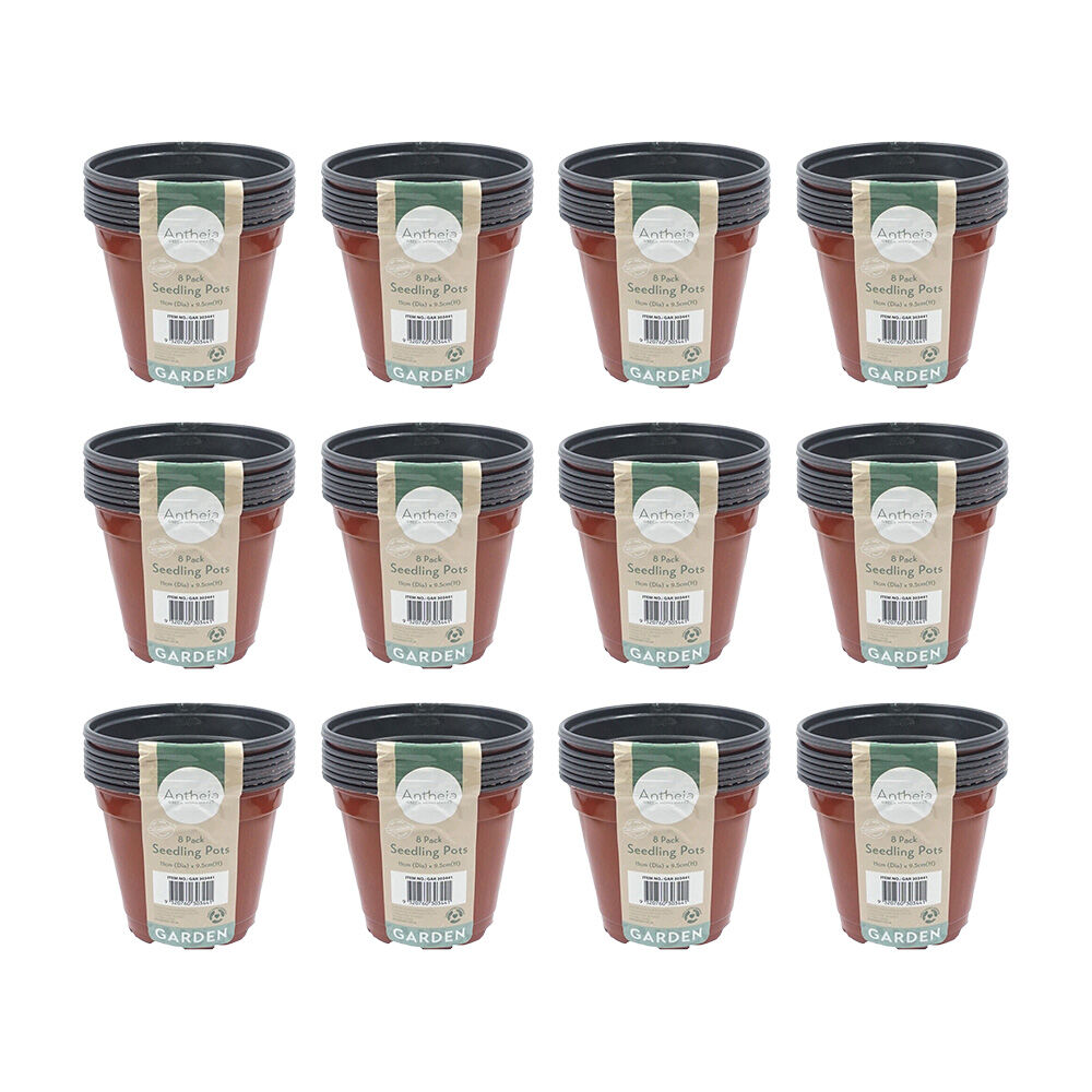 Antheia Green Homewares Soft Plastic Seedling Planter Pot 11x9.5cm Brown (96 Pieces)