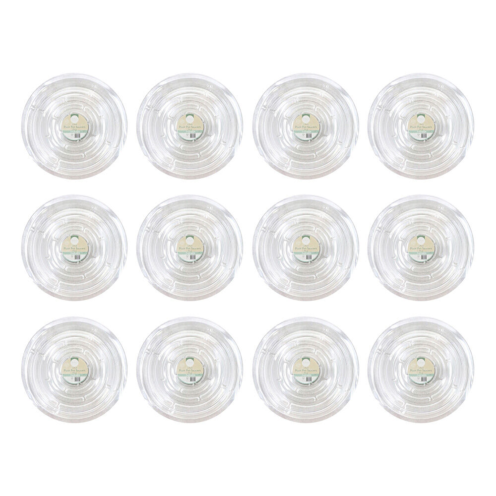 Antheia Green Homewares PET Plant Pot Tray Durable Saucer 25cm Clear (36 Pieces)