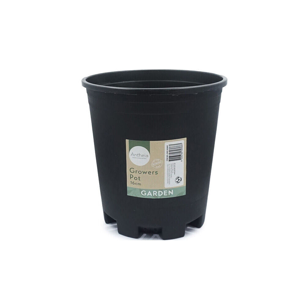 Antheia Green Homewares Growers Black Pot Plant Container Plastic 22cm (12 Pack) — image 2